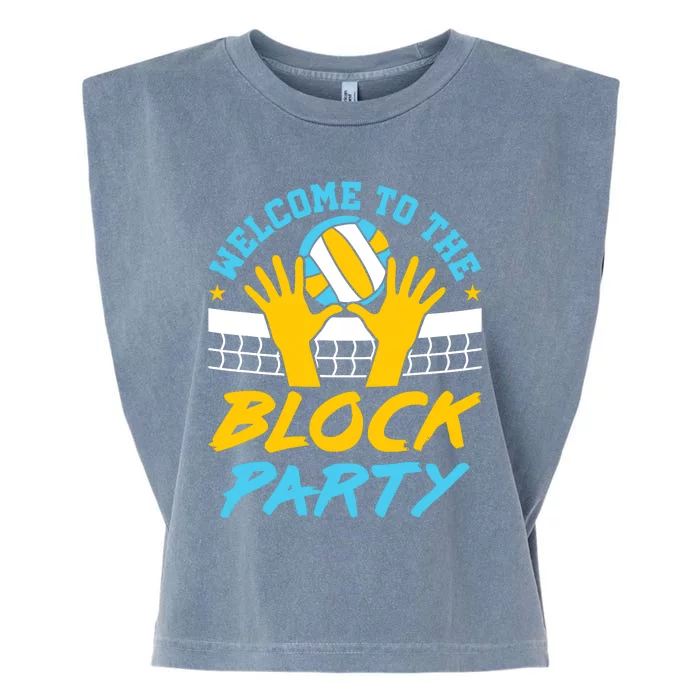 Welcome To The Block Party Volleyball Garment-Dyed Women's Muscle Tee