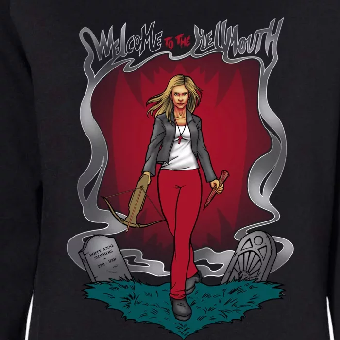 Welcome To The Hellmouth Womens California Wash Sweatshirt