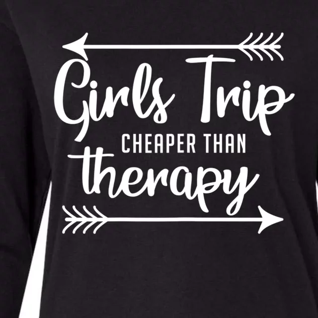 Wo Trip Therapy Travel Vacation Night Out Funny Gift Womens Cotton Relaxed Long Sleeve T-Shirt