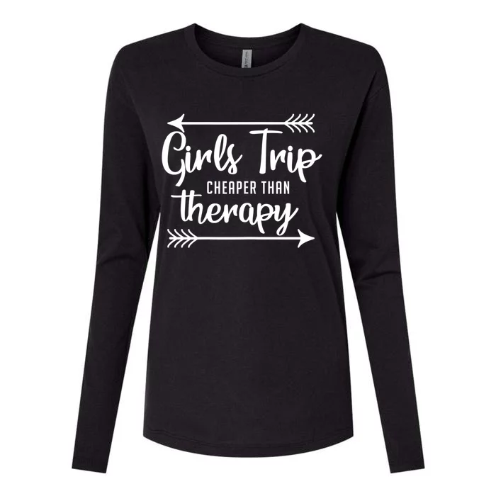 Wo Trip Therapy Travel Vacation Night Out Funny Gift Womens Cotton Relaxed Long Sleeve T-Shirt