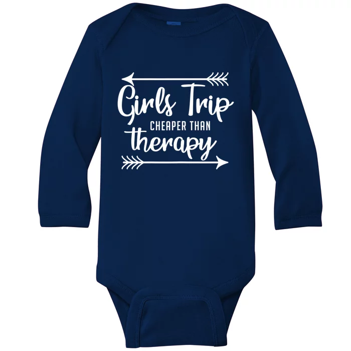 Wo Trip Therapy Travel Vacation Night Out Funny Gift Baby Long Sleeve Bodysuit