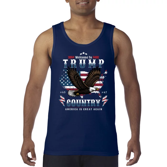 Welcome To Trump Country Usa Bald Eagle Tank Top