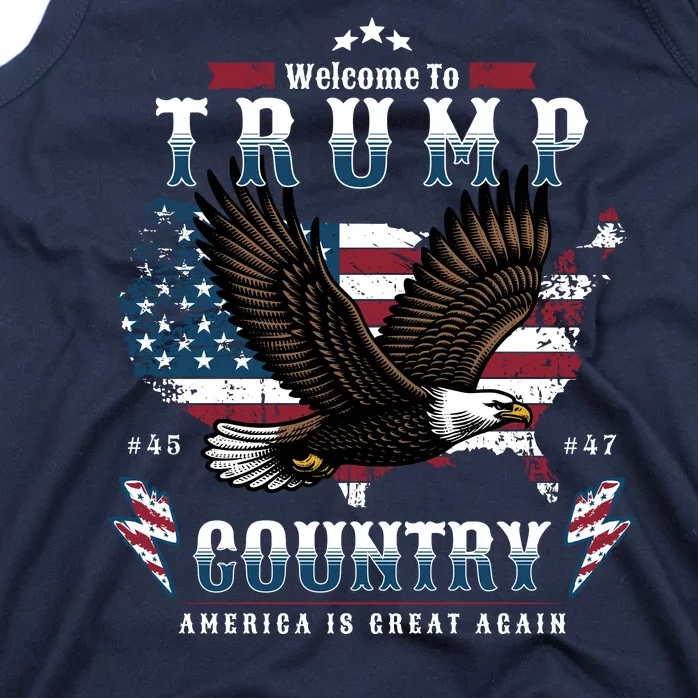 Welcome To Trump Country Usa Bald Eagle Tank Top