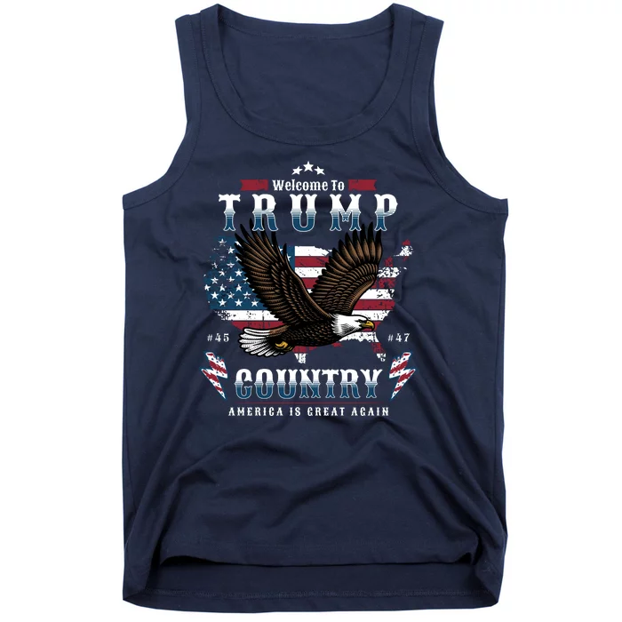 Welcome To Trump Country Usa Bald Eagle Tank Top