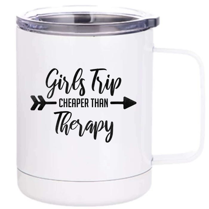 Wo Trip Therapy Travel Vacation Night Out Gift Front & Back 12oz Stainless Steel Tumbler Cup