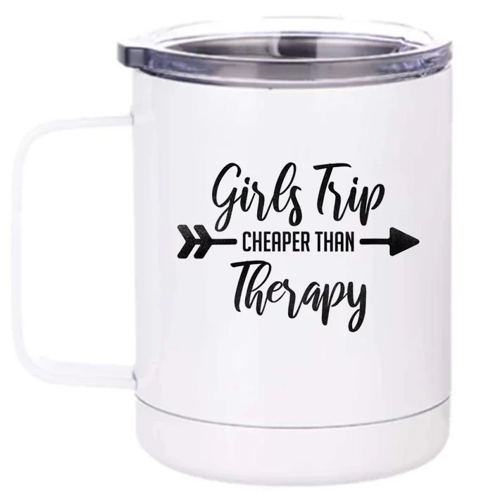 Wo Trip Therapy Travel Vacation Night Out Gift Front & Back 12oz Stainless Steel Tumbler Cup