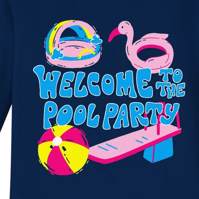 Welcome To The Pool Party Birthday Summer Family Swimming Baby Long Sleeve Bodysuit