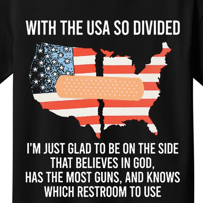 With The Usa So Divided America Flag Kids T-Shirt