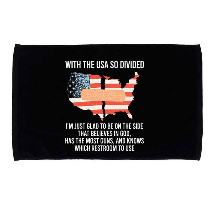 With The Usa So Divided America Flag Microfiber Hand Towel