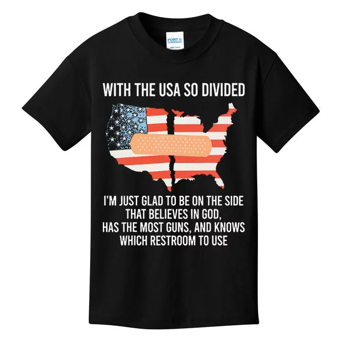 With The Usa So Divided America Flag Kids T-Shirt