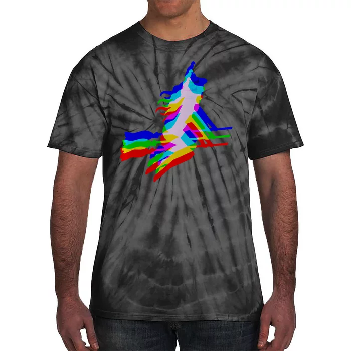 Witch Trippy Vaporwave Halloween Techno Rave Edm Music Tie-Dye T-Shirt