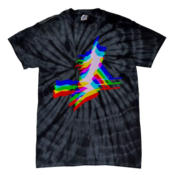 Witch Trippy Vaporwave Halloween Techno Rave Edm Music Tie-Dye T-Shirt