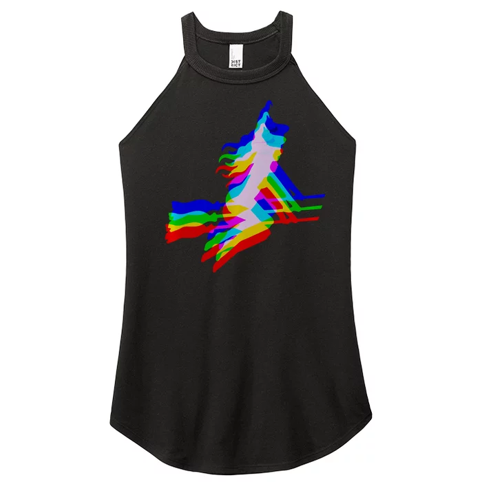 Witch Trippy Vaporwave Halloween Techno Rave Edm Music Women’s Perfect Tri Rocker Tank