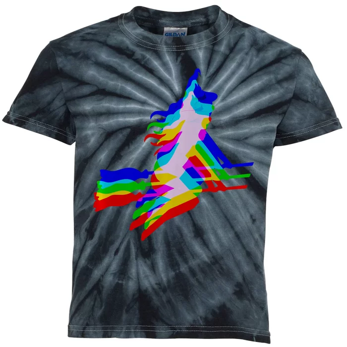 Witch Trippy Vaporwave Halloween Techno Rave Edm Music Kids Tie-Dye T-Shirt