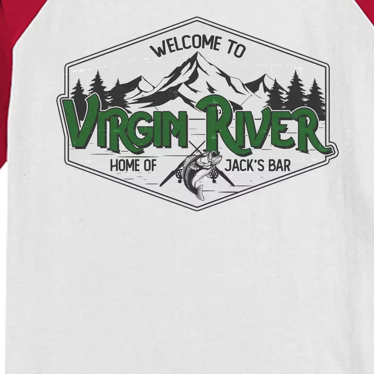 Welcome To Virgin River Home Of Jack's Bar Kids Colorblock Raglan Jersey