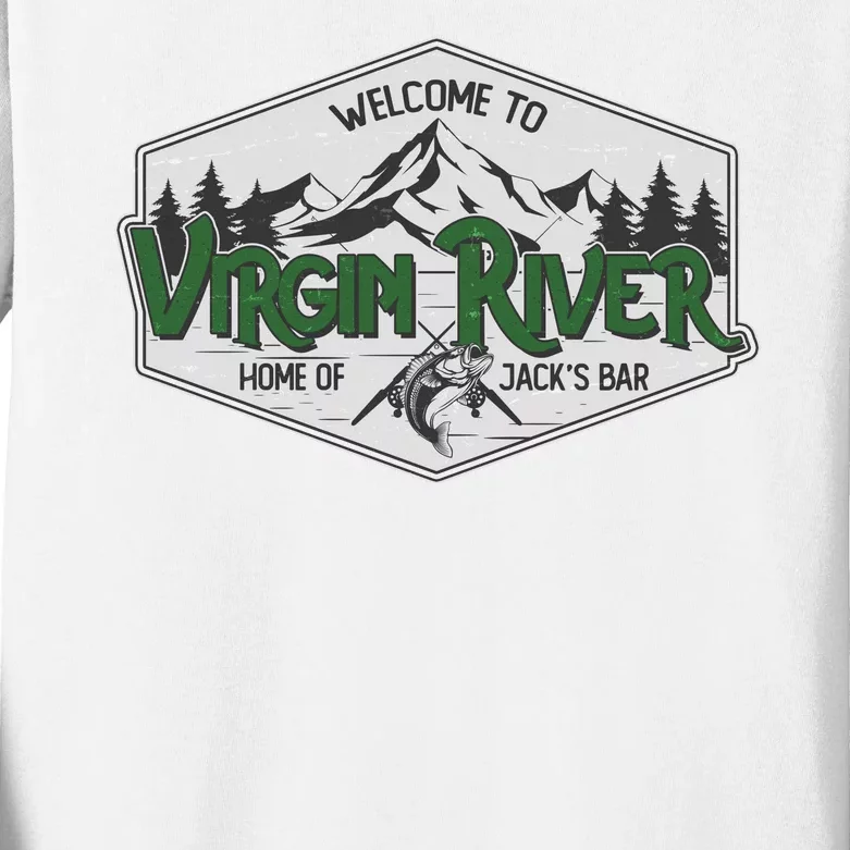 Welcome To Virgin River Home Of Jack's Bar Kids Long Sleeve Shirt