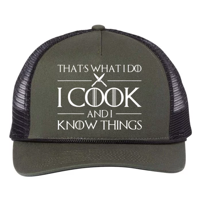 Women Thats What I Do I Cook And I Know Things Chef Retro Rope Trucker Hat Cap