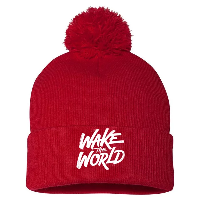 Wake The World Pom Pom 12in Knit Beanie