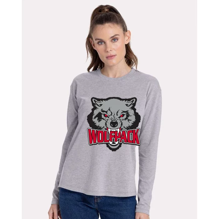 Wolfpack Team Womens Cotton Relaxed Long Sleeve T-Shirt