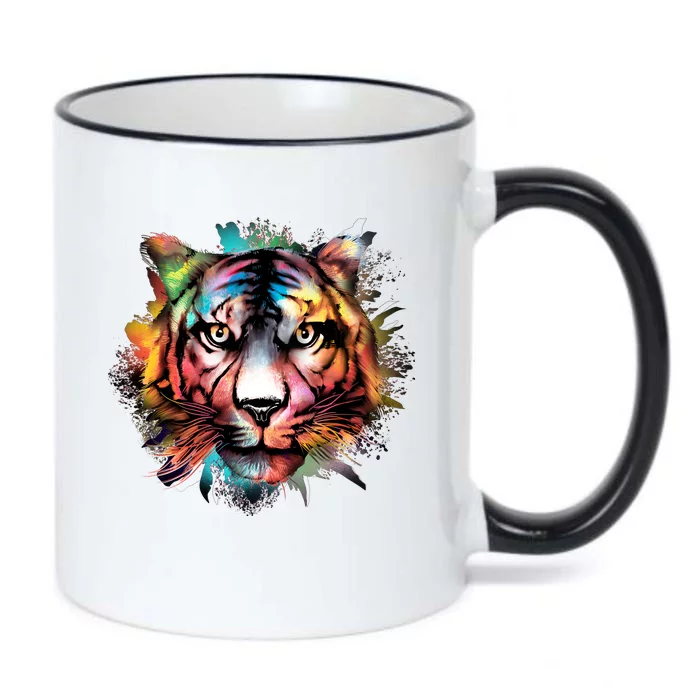 Watercolor Tiger Black Color Changing Mug