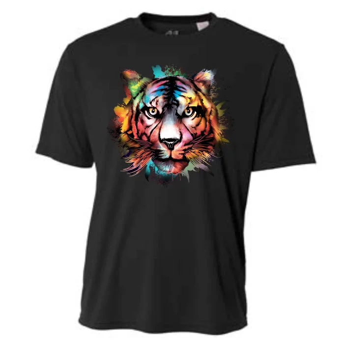 Watercolor Tiger Cooling Performance Crew T-Shirt