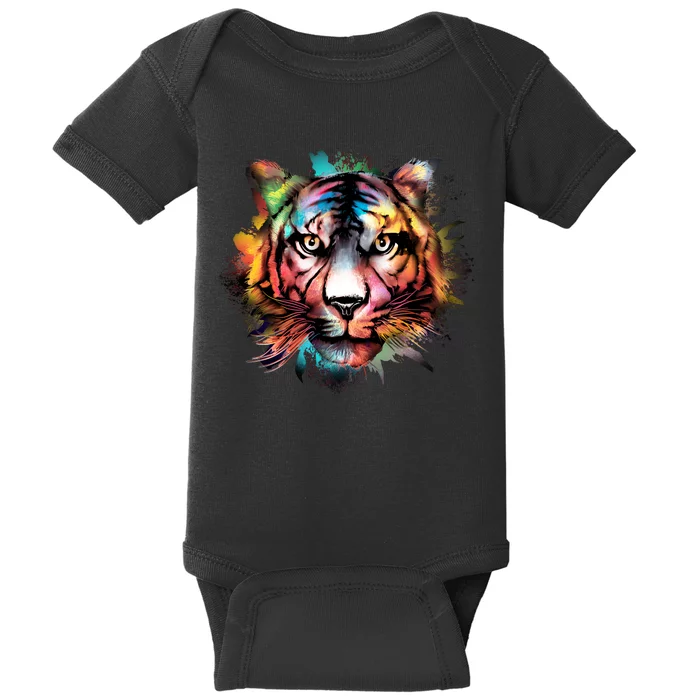 Watercolor Tiger Baby Bodysuit