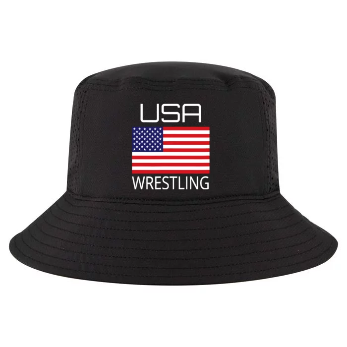 Wrestling Team Wrestle Usa American Flag Wrestler Coach Gift Cool Comfort Performance Bucket Hat