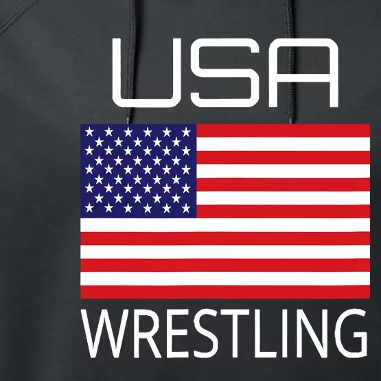 Wrestling Team Wrestle Usa American Flag Wrestler Coach Gift Performance Fleece Hoodie