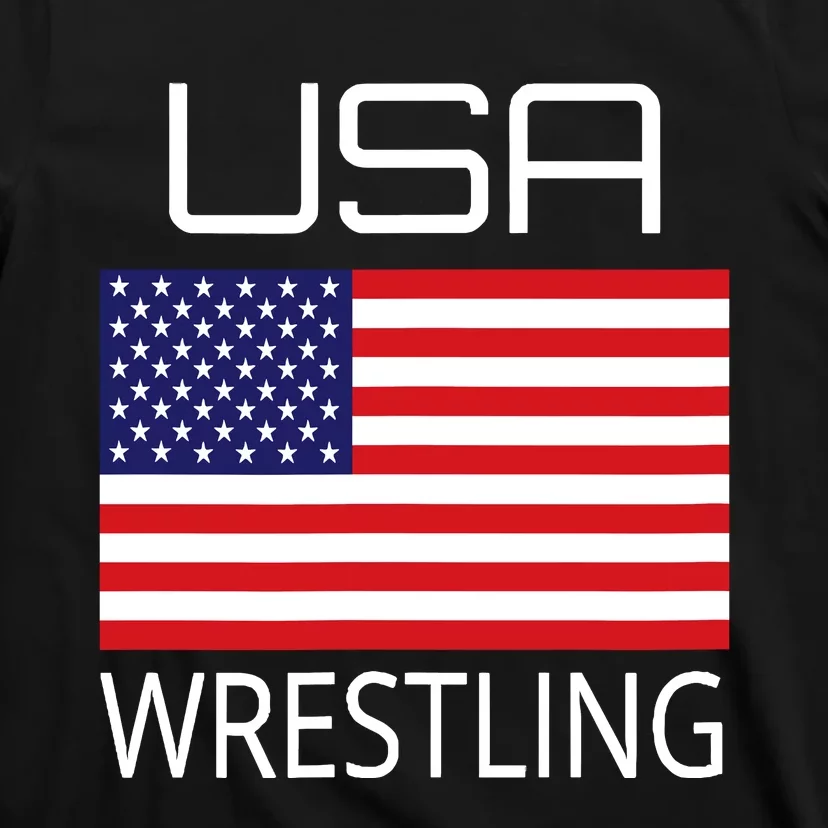 Wrestling Team Wrestle Usa American Flag Wrestler Coach Gift T-Shirt