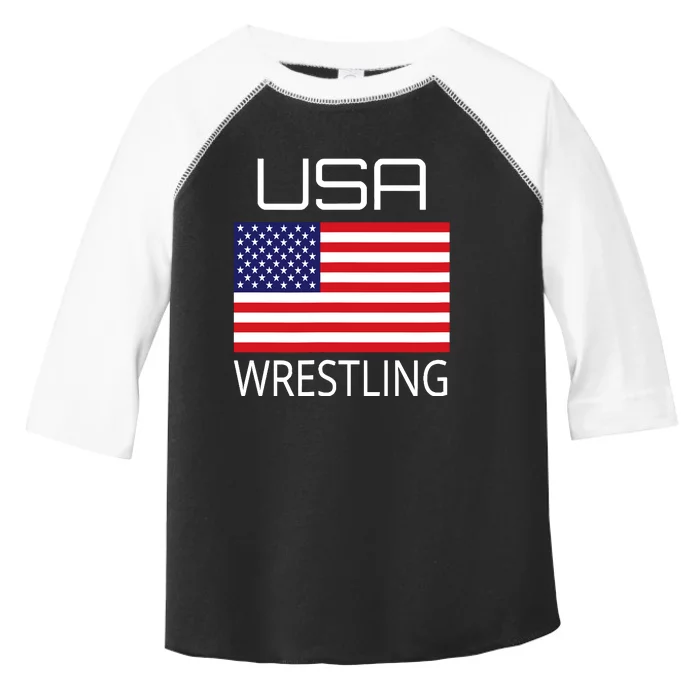 Wrestling Team Wrestle Usa American Flag Wrestler Coach Gift Toddler Fine Jersey T-Shirt