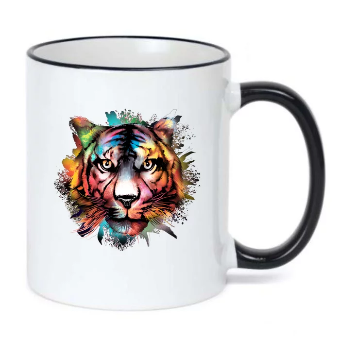 Watercolor Tiger Black Color Changing Mug