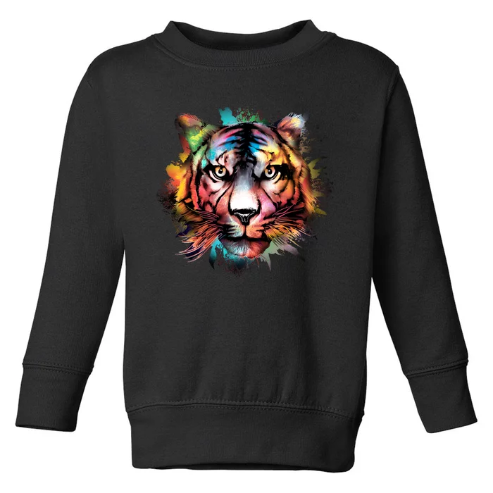 Watercolor Tiger Toddler Sweatshirt