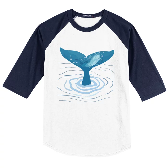 Whale Tail Whale Lover Whales Marine Biologist Wildlife Baseball Sleeve Shirt