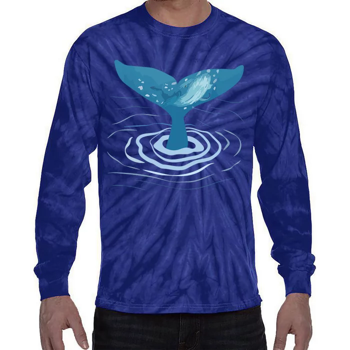 Whale Tail Whale Lover Whales Marine Biologist Wildlife Tie-Dye Long Sleeve Shirt