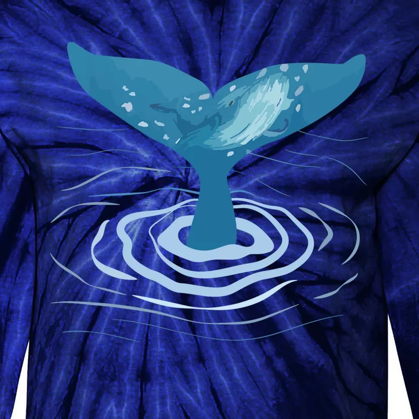 Whale Tail Whale Lover Whales Marine Biologist Wildlife Tie-Dye Long Sleeve Shirt