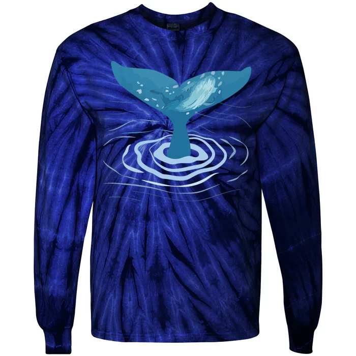 Whale Tail Whale Lover Whales Marine Biologist Wildlife Tie-Dye Long Sleeve Shirt