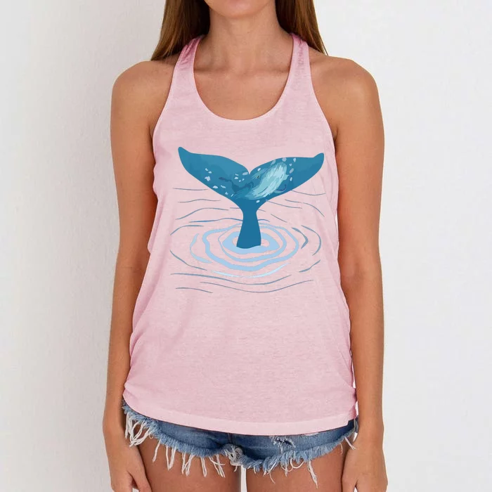 Whale Tail Whale Lover Whales Marine Biologist Wildlife Women's Knotted Racerback Tank