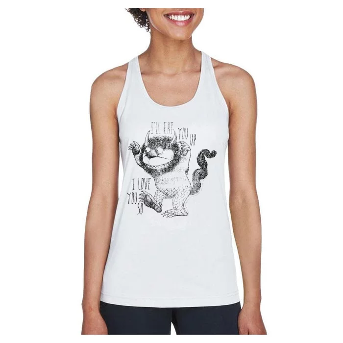 Where The Wild Things Are ILl Eat You Up Women's Racerback Tank