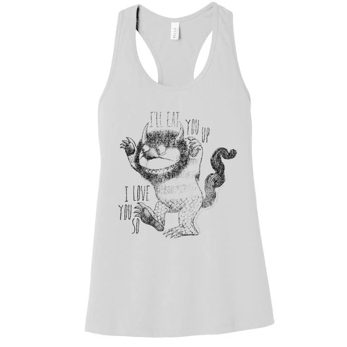 Where The Wild Things Are ILl Eat You Up Women's Racerback Tank