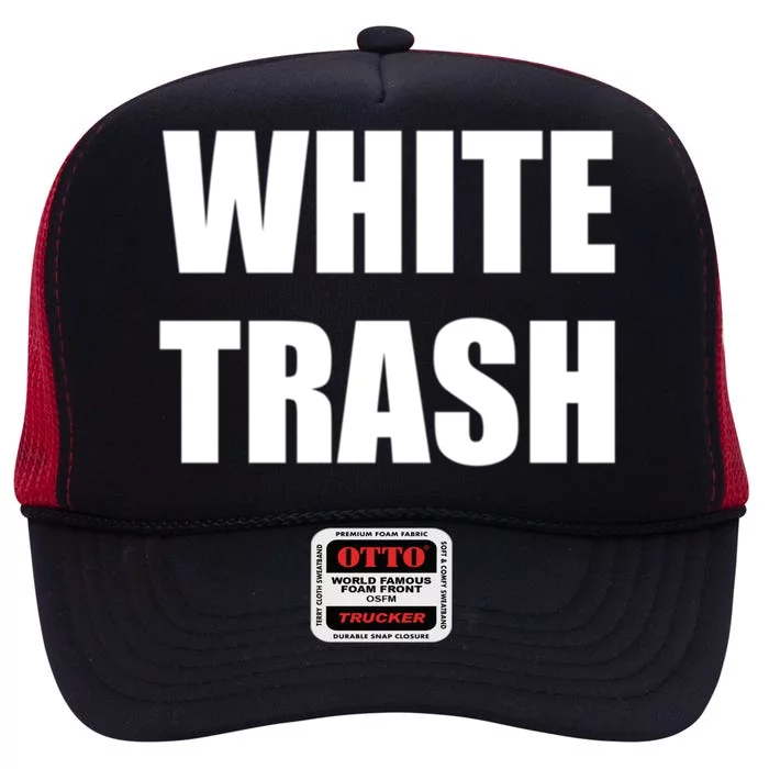 White Trash High Crown Mesh Trucker Hat