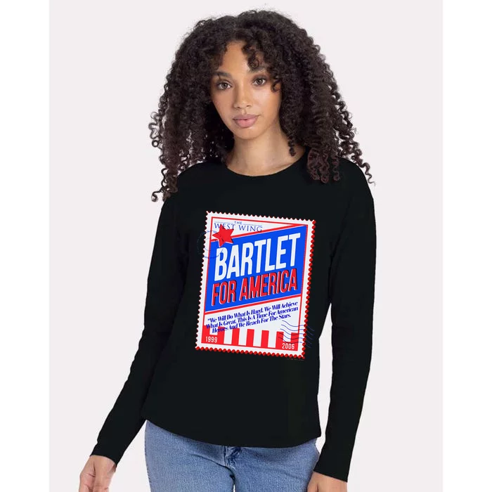 Wb100 The West Wing Bartlet For America Stamp Poster Womens Cotton Relaxed Long Sleeve T-Shirt