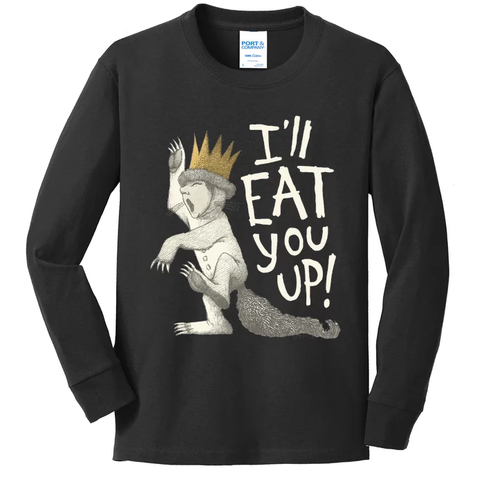 Where The Wild Things Are Eat You Up Kids Long Sleeve Shirt