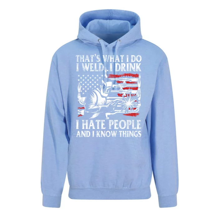 Welding That's What I Do I Weld American Flag Proud Welder Gift Unisex Surf Hoodie