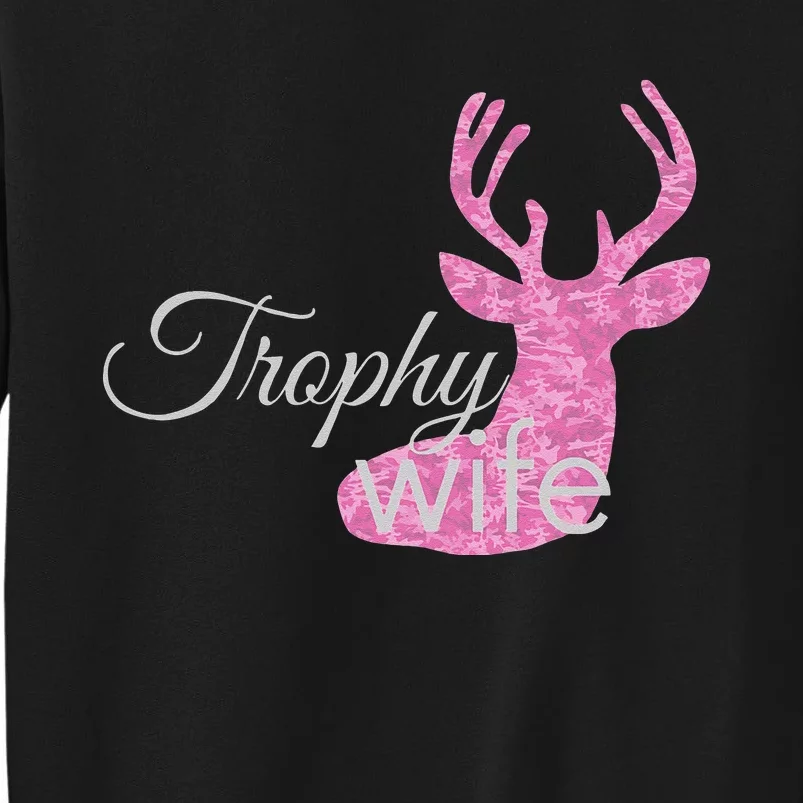 WOHUNTING TROPHY WIFE PINK CAMO DEER Tall Sweatshirt