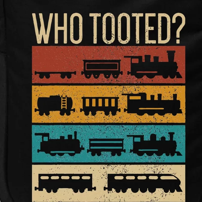 Who Tooted Wagon Train Lover Model Railroad Conductor Impact Tech Backpack