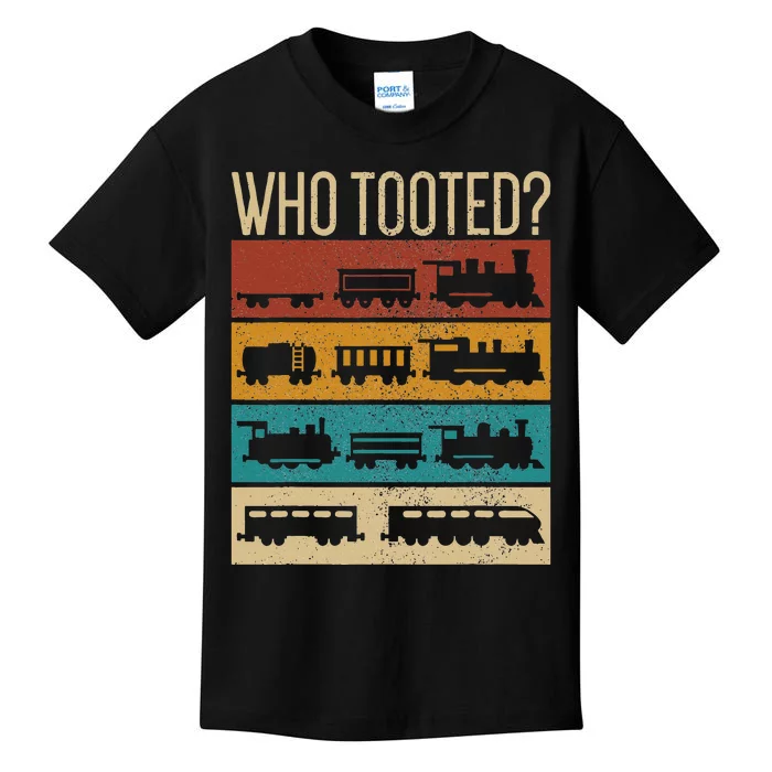 Who Tooted Wagon Train Lover Model Railroad Conductor Kids T-Shirt