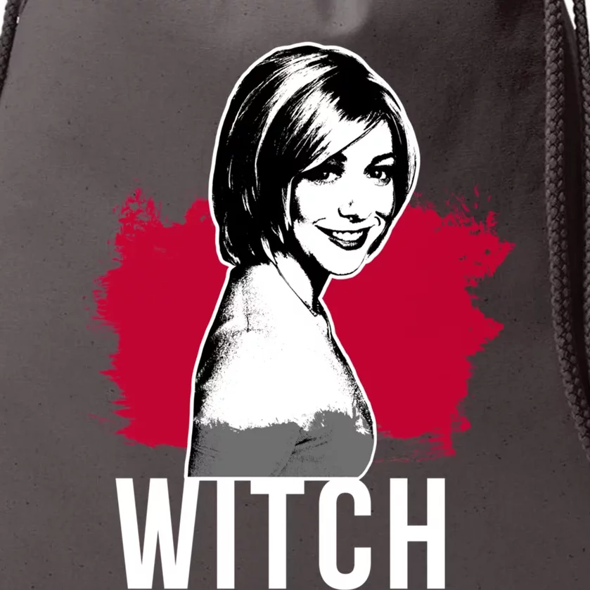 Willow The Witch Portrait Red With White Text (Btvs) Drawstring Bag