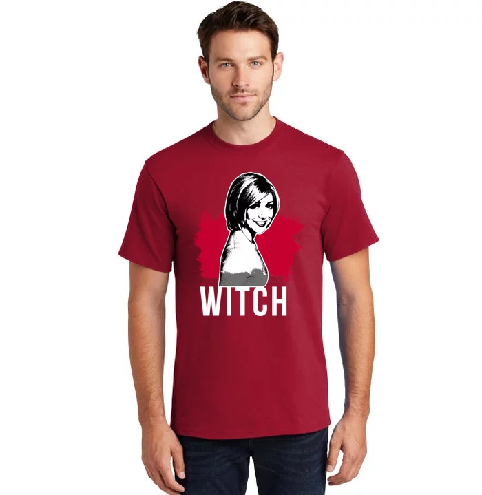 Willow The Witch Portrait Red With White Text (Btvs) Tall T-Shirt