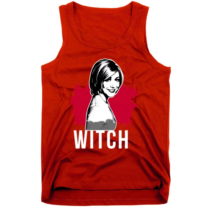 Willow The Witch Portrait Red With White Text (Btvs) Tank Top