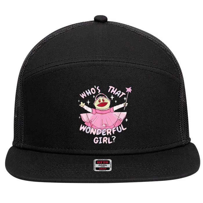 WhoS That Wonderful Girl Nanalanmemeprincess Valentines 7 Panel Mesh Trucker Snapback Hat